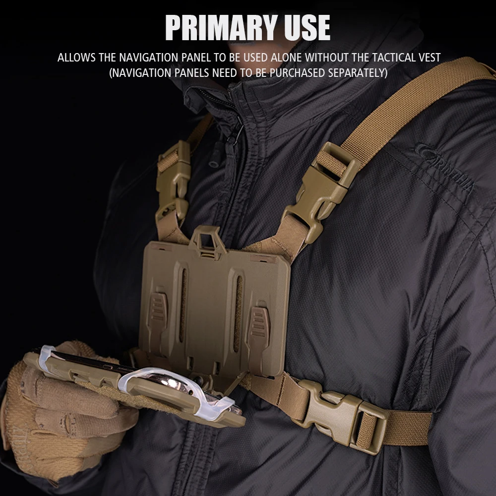 Estuches de almacenamiento para teléfono móvil al aire libre, chaleco táctico MOLLE, correa fija para el pecho, caza, senderismo, tablero de mapa de navegación para Iphone - imagen 4
