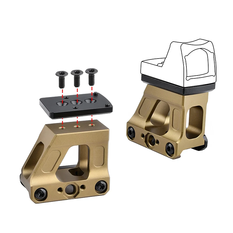 WADSN UN FAST MRDS FTC Base elevada táctica para mira de punto rojo 2,26 ''a línea central óptica soportes Airsoft accesorio OMNI - imagen 4