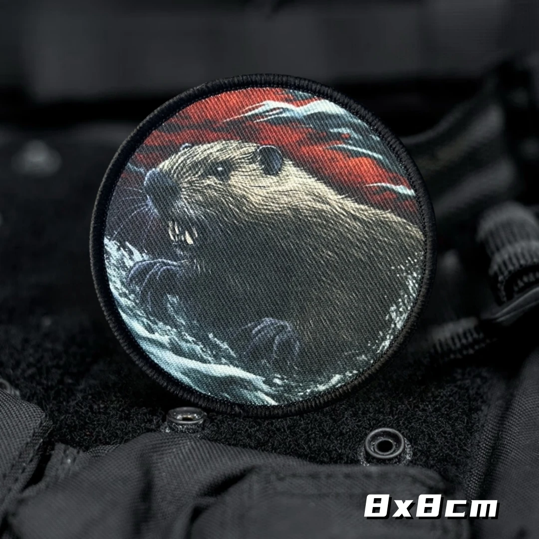 Parche táctico de castor y oso, insignia de moral impresa, gancho y bucle, brazalete militar, pegatina decorativa para mochila o ropa - imagen 3