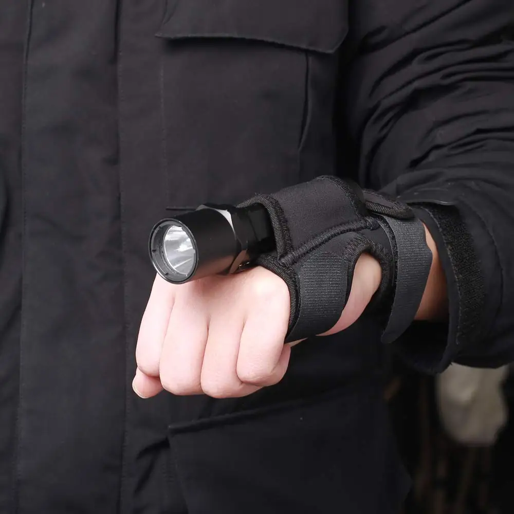 Funda táctica para linterna de muñeca, soporte de montaje para brazo de antorcha de buceo compacto ajustable para linterna de 25-30mm caza subacuática - imagen 4