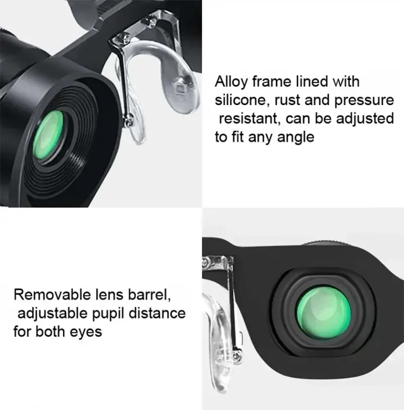 Binoculares de visión nocturna para hombres y mujeres, gafas de telescopio de pesca, lupa con zoom para caza y senderismo, herramienta para acampar al aire libre - imagen 4
