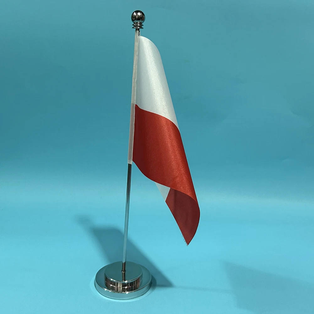Bandera de escritorio de oficina bandera de Polonia 14x21cm decoración de mesa de poliéster banner PL bandera nacional de Polonia adornos de escritorio banderas - imagen 3