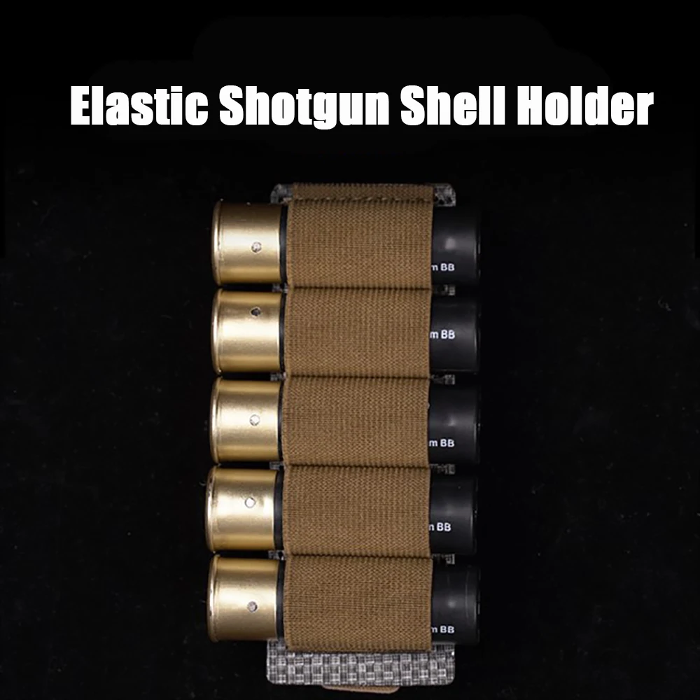 Panel de munición de calibre 12, soporte de carcasa de escopeta elástica, portador de cartucho, Panel Molle, tira de recarga, accesorios de caza, 5 rondas - imagen 5