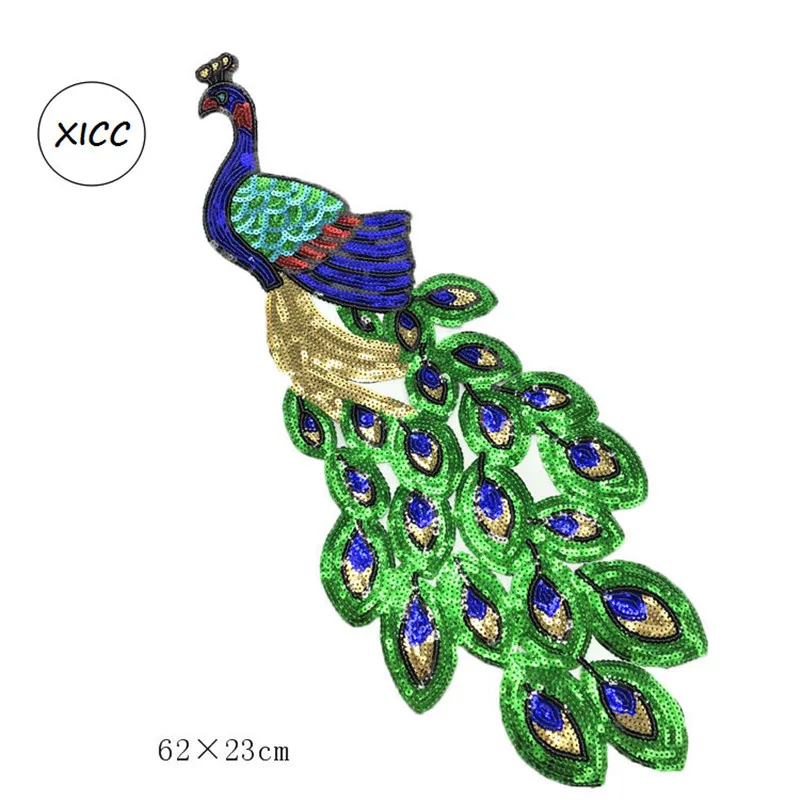 Parches bordados de lentejuelas doradas, adornos de encaje para vestido de bailarina, pegatinas DIY, Phoenix Bird, Verde - imagen 3