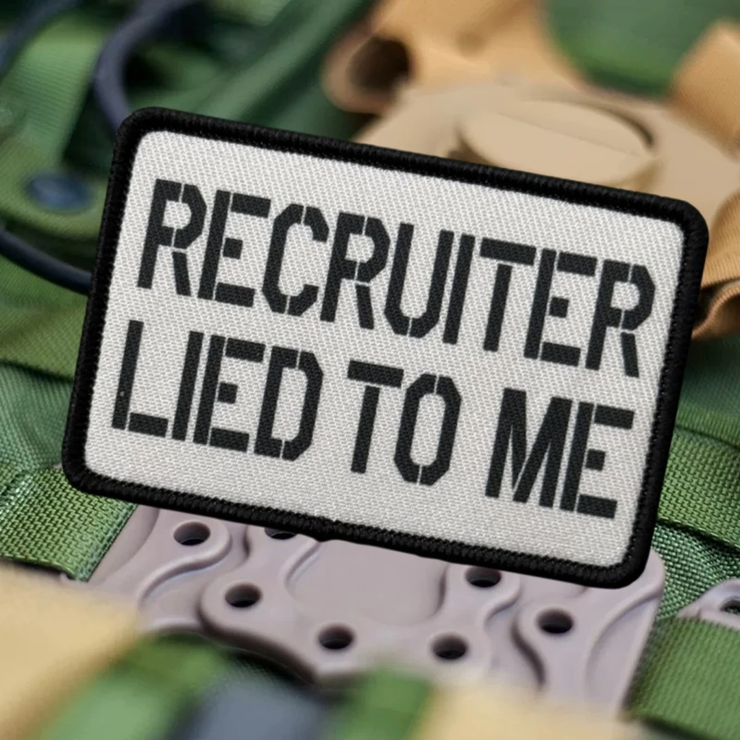 Parche Recriitador Lied To Me, insignia de moral táctica, pegatina de mochila personalizada del ejército militar, parches de gancho y bucle impresos para ropa - imagen 4