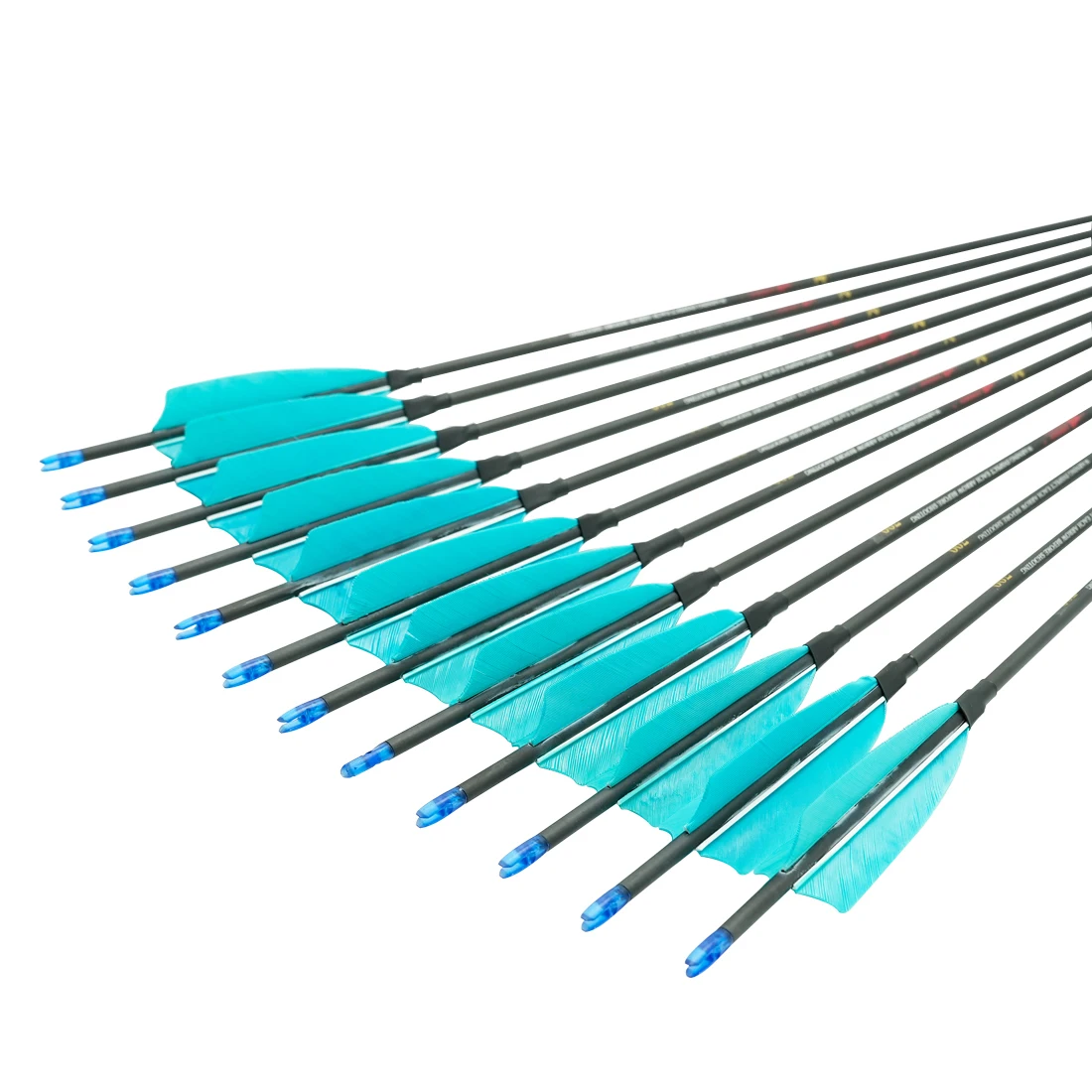 Flechas de carbono puro, accesorios de caza, 12 piezas, id4.2 mm, 100%, columna vertebral, 600 -1800, 32 pulgadas, 4 pulgadas, pluma de pavo, 80gr - imagen 2