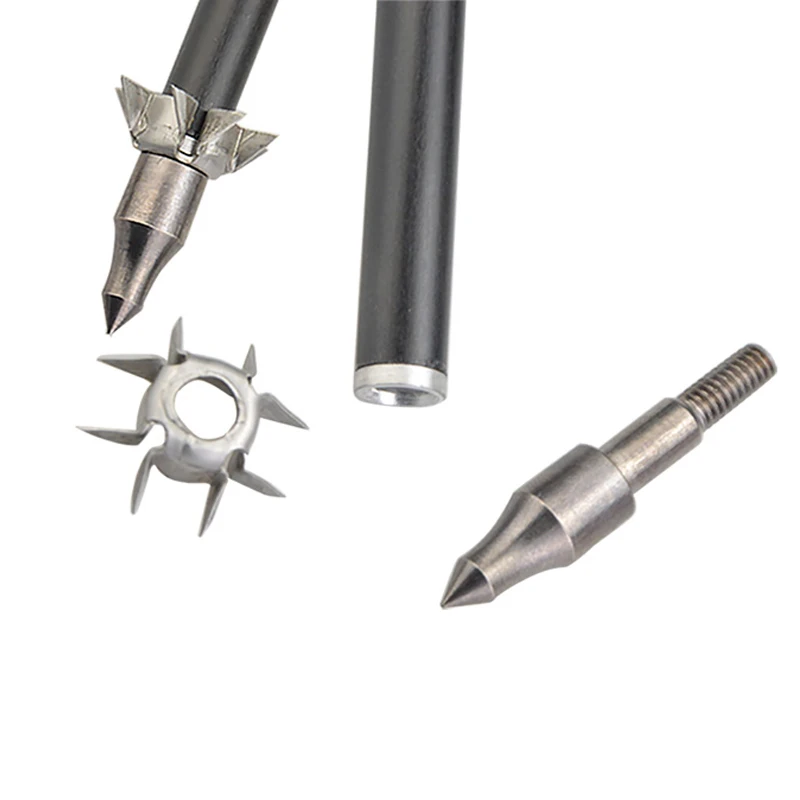 Punta de flecha de tiro con arco ID6.2mm Judo 8 patas punta ancha práctica de tiro al aire libre accesorios de puntas de flecha de caza 6/12/24 Uds - imagen 3