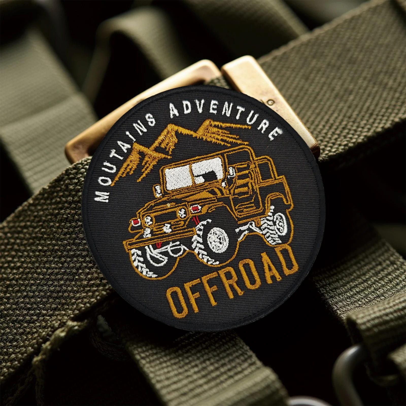 Mountains Adventure Offroad Velcros Parche Cierre de gancho y bucle Insignia bordada para mochila, chaqueta, gorra - imagen 4