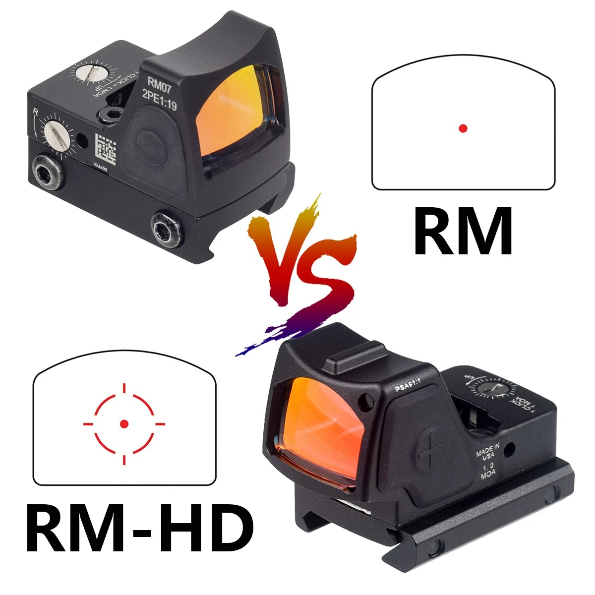 RM-HD Mira de Punto Rojo G17 Airsoft con riel Picatinny 20mm - imagen 3