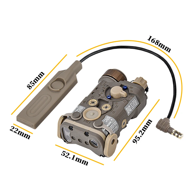 WADSN-puntero láser táctico NGAL potente, accesorios para pistola Airsotf de caza, punto rojo, verde, azul, linterna láser PEQ DBAL A2 - imagen 5