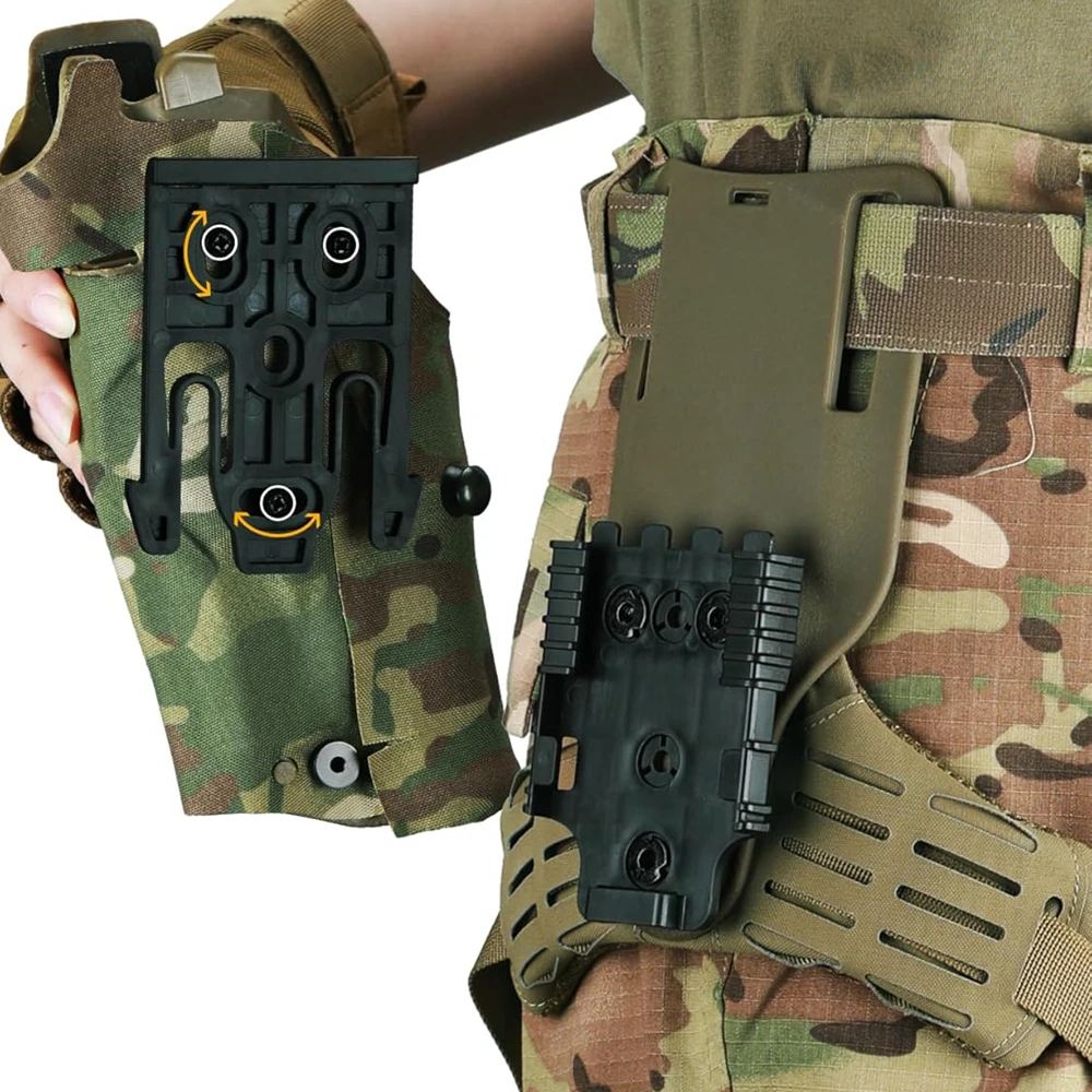 Plataforma de pierna caída para caza, funda de pistola, adaptador de pierna Molle para muslo, plataforma de bucle de cinturón Universal de giro bajo con kit QLS para G - imagen 4