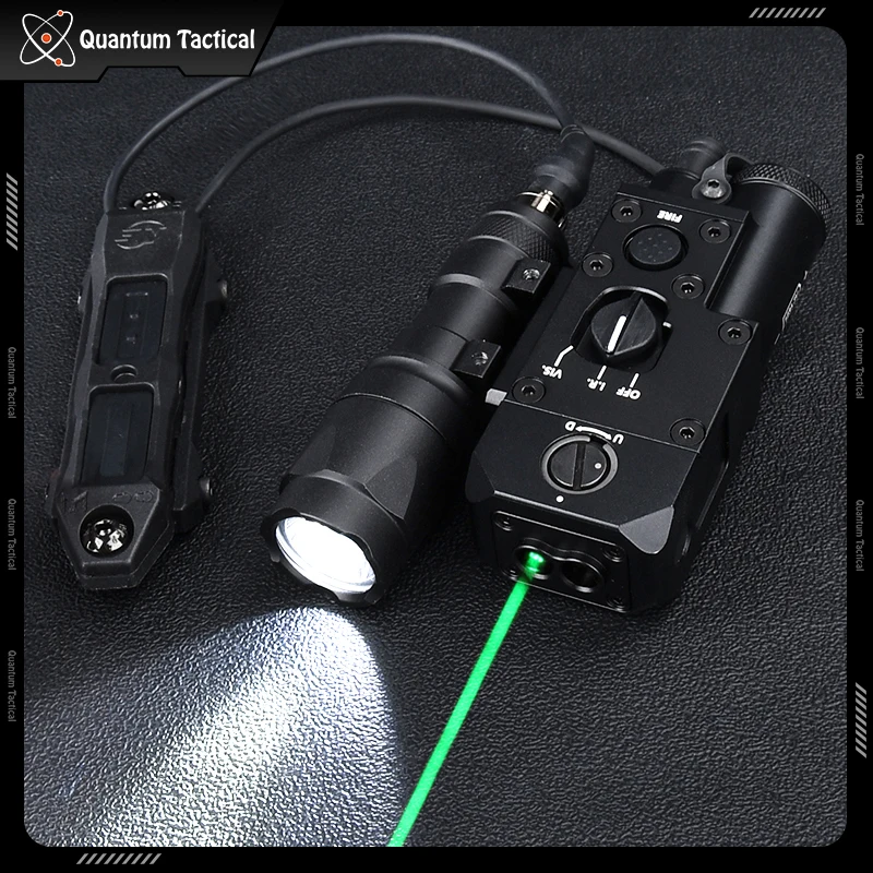 Láser táctico de Metal CQBL rojo punto verde azul IR con linterna Surefir M300A interruptor de Control Dual Airsoft arma de caza de luz - imagen 3