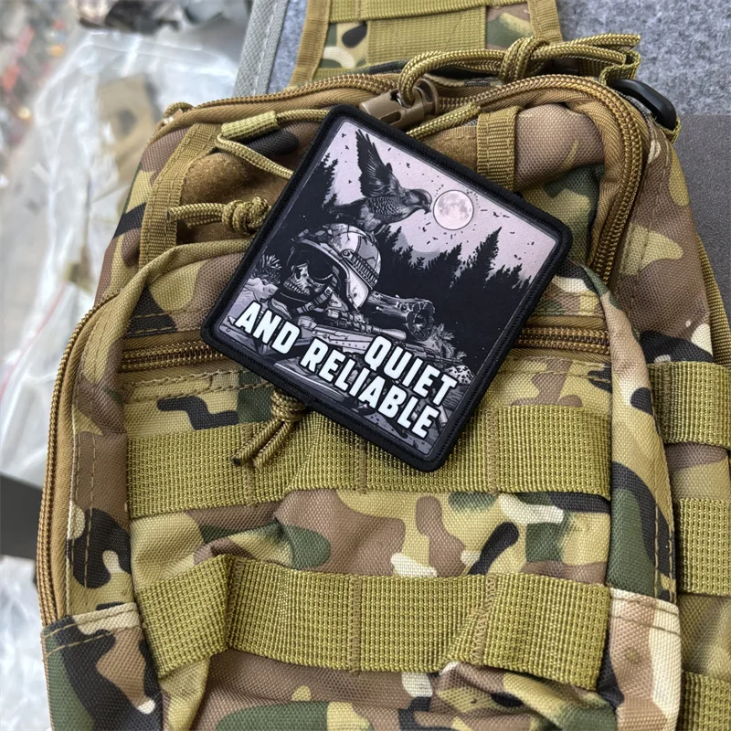 Parche militar con estampado de calavera de Chevron, insignia de moral táctica, parches con gancho, ropa, mochila, brazalete