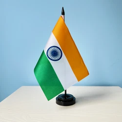 Bandera de escritorio de oficina OfIndia bandera nacional Banner14x21cm la India bandera nacional gabinete conjunto de exhibición de bandera