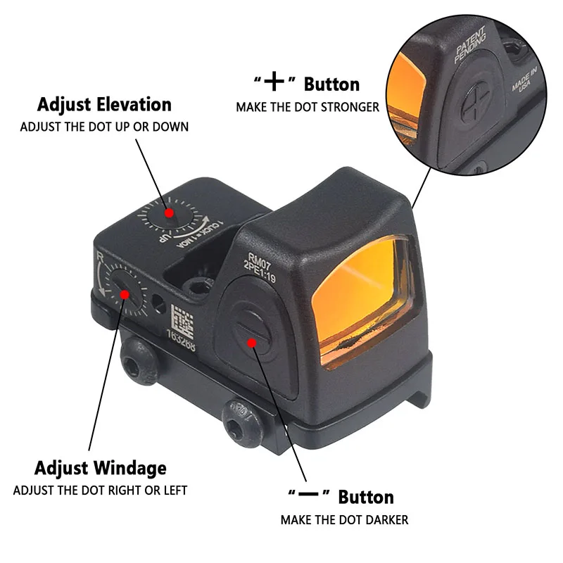 Pistola táctica compacta RMPCC, mira de punto rojo, 3,25 moa, mira para pistola réflex, Glock43X Mos G43X G19 Glock19 Mos IWB, funda suave de aire - imagen 2