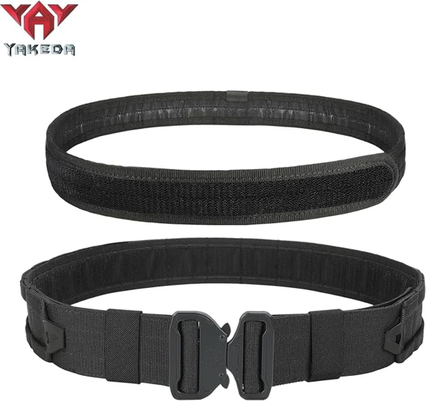 YAKEDA Molle Cinturón de batalla Molle Cinturón de combate táctico Airsoft Cinturón resistente con bolsas 8 en 1 - imagen 4