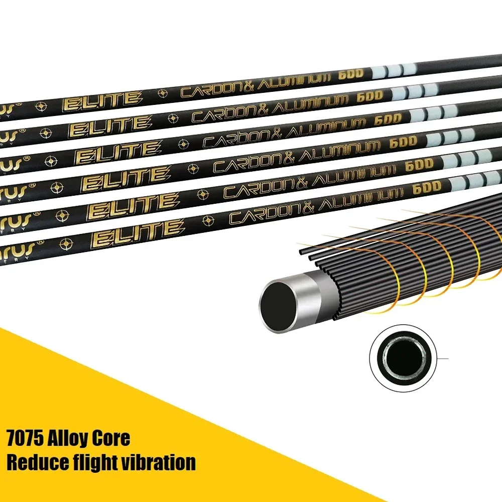 Flechas de aluminio de carbono X10, 30/32 pulgadas, con plumas de pavo reales, columna vertebral, 350-1000 ID, 3,2mm +/-0.001 - imagen 3