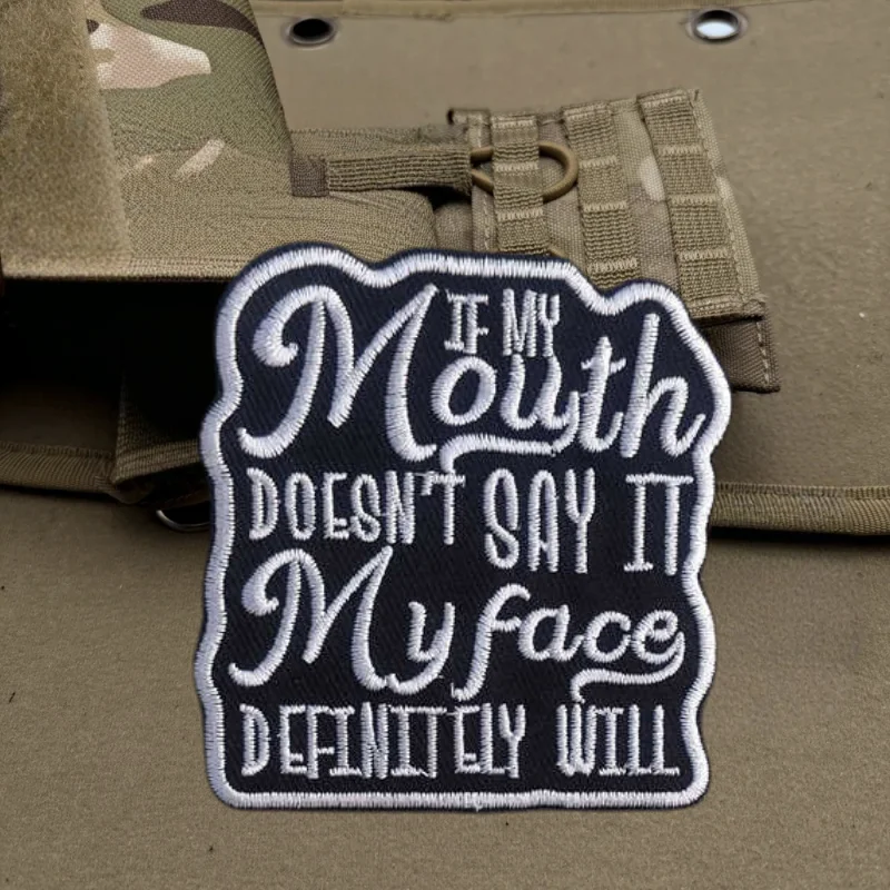 Si mi boca no lo dice parche bordado chaleco táctico gancho y bucle moral insignia mochila pegatinas brazalete parches para ropa - imagen 5