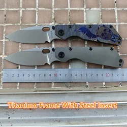 SMF Strider cuchillo plegable EDC titanio AUS10 para acampar