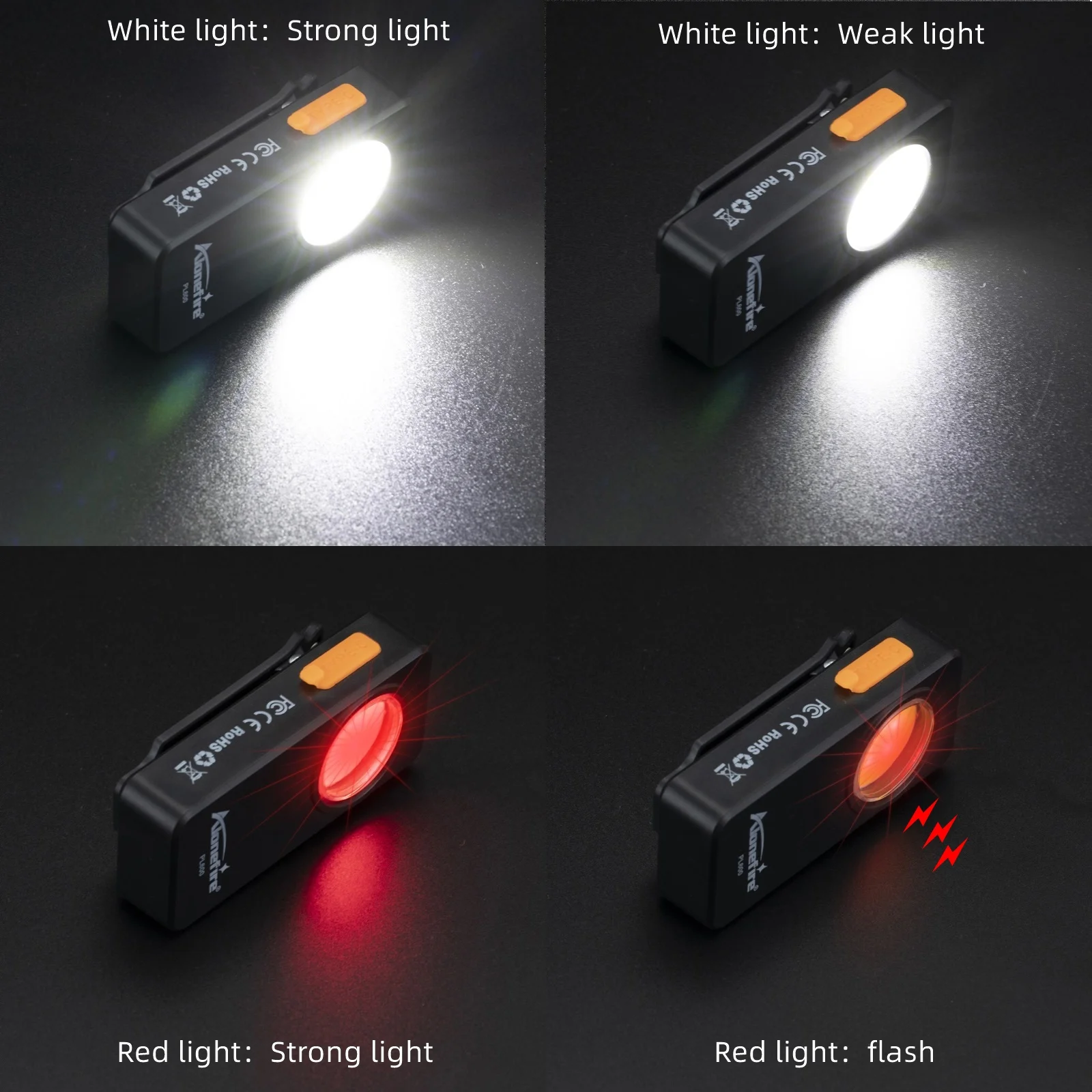 Alonefire PL600 USB recargable portátil luz de emergencia caminar deportes correr al aire libre senderismo enfermera trabajo Camping lámpara de advertencia - imagen 3