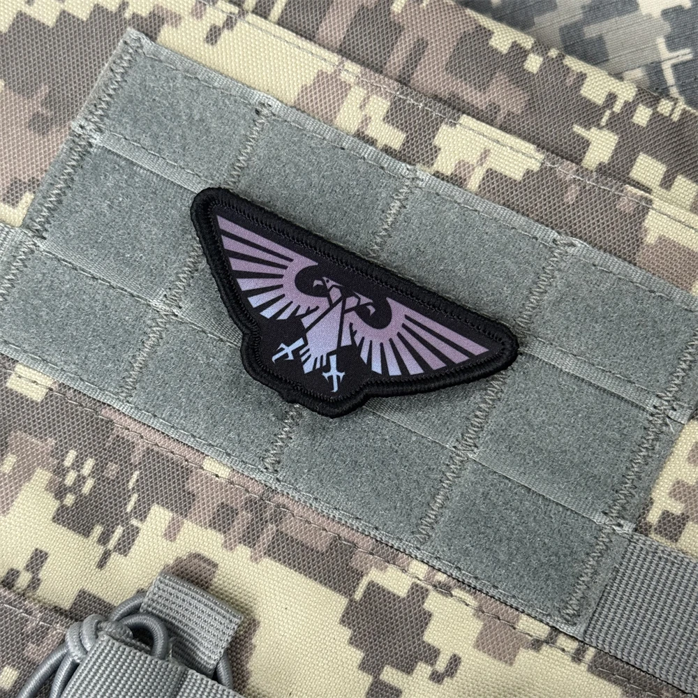 Parche de insignia de moral divertida "Aquila voladora", emblema militar, brazalete táctico, gancho impreso y bucle, pegatinas para mochila de ropa - imagen 2