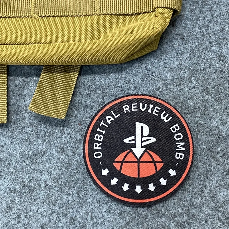 Parche con estampado de patrón creativo, insignia de moral táctica roja y negra, gancho y bucle, pegatinas de mochila para ropa, accesorios decorativos - imagen 3