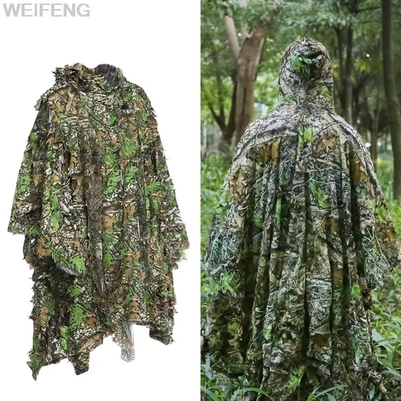 Traje Ghillie de caza para adultos, traje de tiro CS, ropa de combate militar táctica transpirable, conjunto de camuflaje biónico de hojas 3D - imagen 5