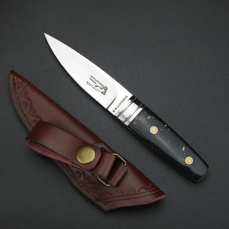 Cuchillo de supervivencia hoja recta acero alta dureza acabado espejo