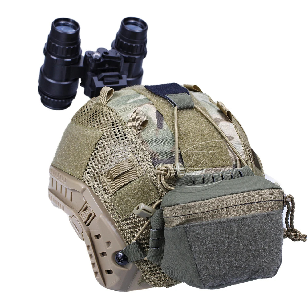 Bolsa de batería táctica NVG estilo SC, organizador de paquete de batería montado en casco, bolsa de contrapeso trasero para casco FAST MK PJ Airsoft