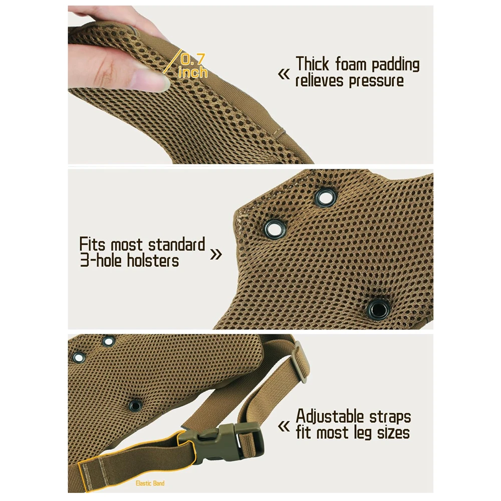 Plataforma de pierna caída para caza, funda de pistola, adaptador de pierna Molle para muslo, plataforma de bucle de cinturón Universal de giro bajo con kit QLS para G - imagen 3