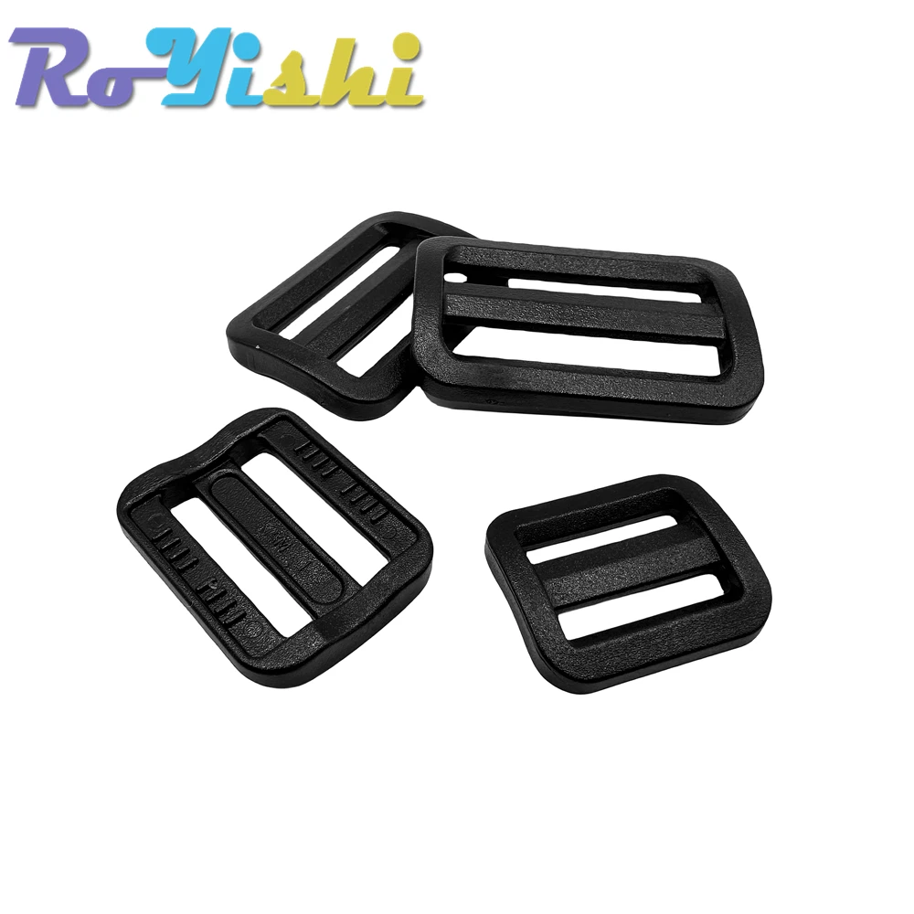 5 unids/pack cerradura de escalera negra/hebillas de plástico deslizantes Tri-Glide para correas de mochila correas 20-38mm - imagen 5
