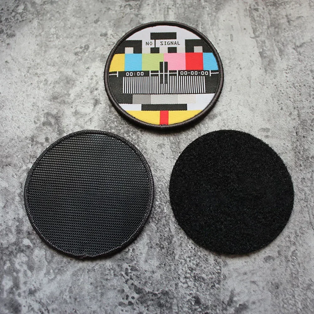 La TV No tiene canales, parches para la ropa, insignias de señal en la mochila, apliques de moral militar de gancho y bucle nostálgico divertido - imagen 5
