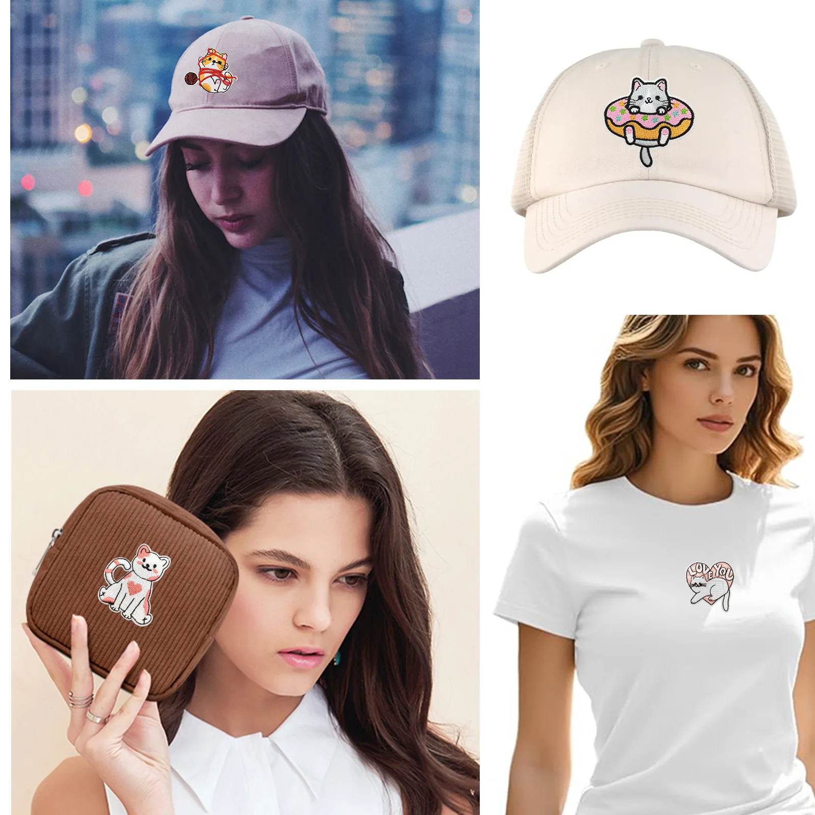 Parche de hierro bordado con gato de dibujos animados, parche divertido de gatito para camisas, pantalones vaqueros, sombreros, mochila, accesorio de apliques - imagen 5