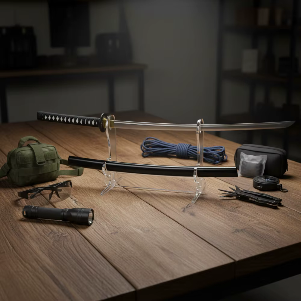 Soporte montado con cuchillo de caza