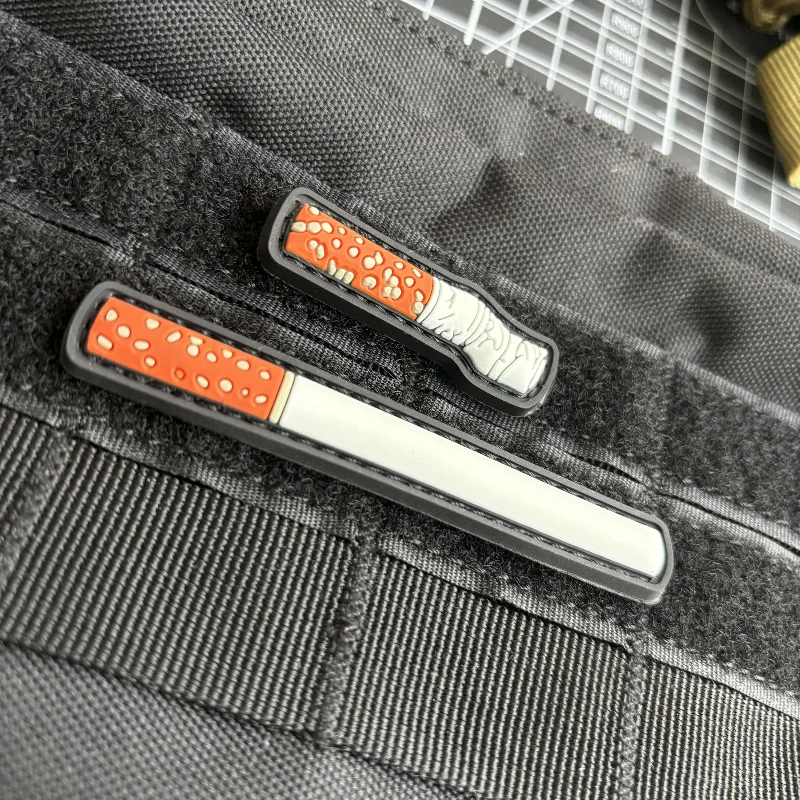 Rook 3D PVC Tactische Patch Sigaret Butt Moreel Badge Patches voor Kleding Klittenband Militaire Rugzak Sticker Applique - imagen 2