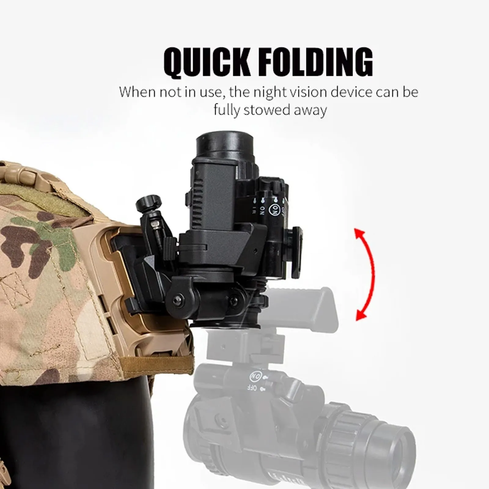 Soporte de visión nocturna táctica para casco INVG de Metal SOTAC-GEAR para interfaz de cola de milano NVG PVS-15/18/31 BNVD-G - imagen 4