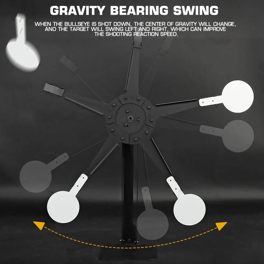 Objetivo de entrenamiento de tiro Airsoft, pistola, Rifle, objetivo de disparo de Metal magnético 360 °   Alvos de Paintball de molino de viento de cinco estrellas Spinner - imagen 5