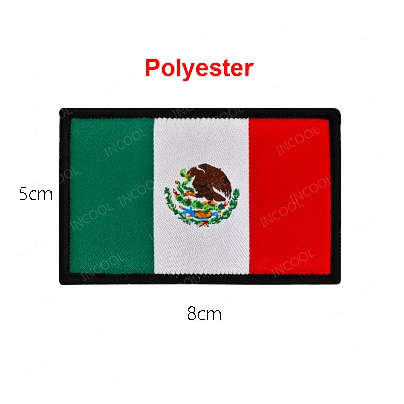 Parches bordados de la bandera de México, insignia de brazalete de goma de PVC, reflectante, infrarrojo, emblema militar táctico - imagen 3