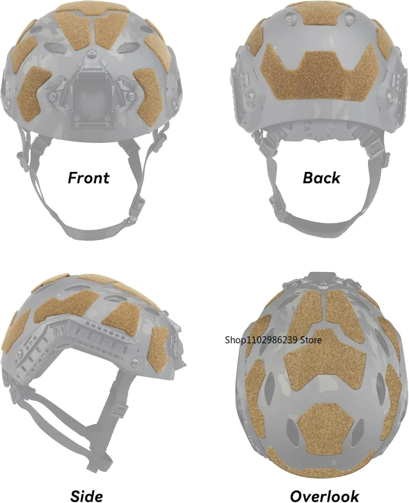 Juego de cierre de gancho y bucle para casco táctico, Kit de bricolaje para casco de corte alto rápido, 11 Uds. - imagen 2