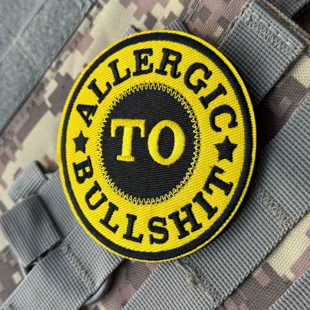 Parche moral bordado Allergic To Bullshit – Táctico velcro mochila - imagen 4