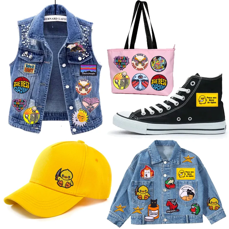 Parches de dibujos animados de mayo de 2024, parche bordado de letras/mariposas, parches termoadhesivos para ropa DIY - imagen 3