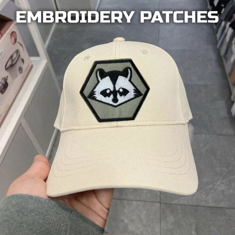 Parche bordado 3D de mapache, chaleco táctico, sombreros con gancho y bucle, insignia de moral, mochila, pegatinas decorativas, parches para brazalete para ropa