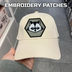 Parche bordado 3D de mapache táctico para chaleco y mochila