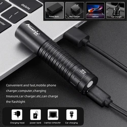 Linterna UV táctica 365nm USB recargable – detección de fluidos