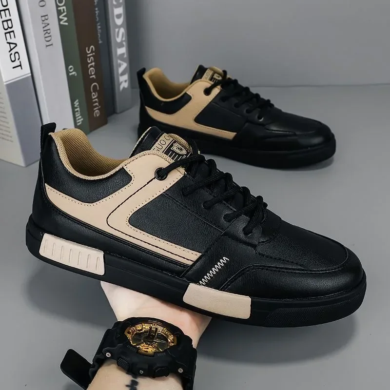 Zapatillas de deporte de malla transpirable para Hombre, Zapatos informales cómodos para caminar al aire libre, Zapatos planos vulcanizados con cordones - imagen 4