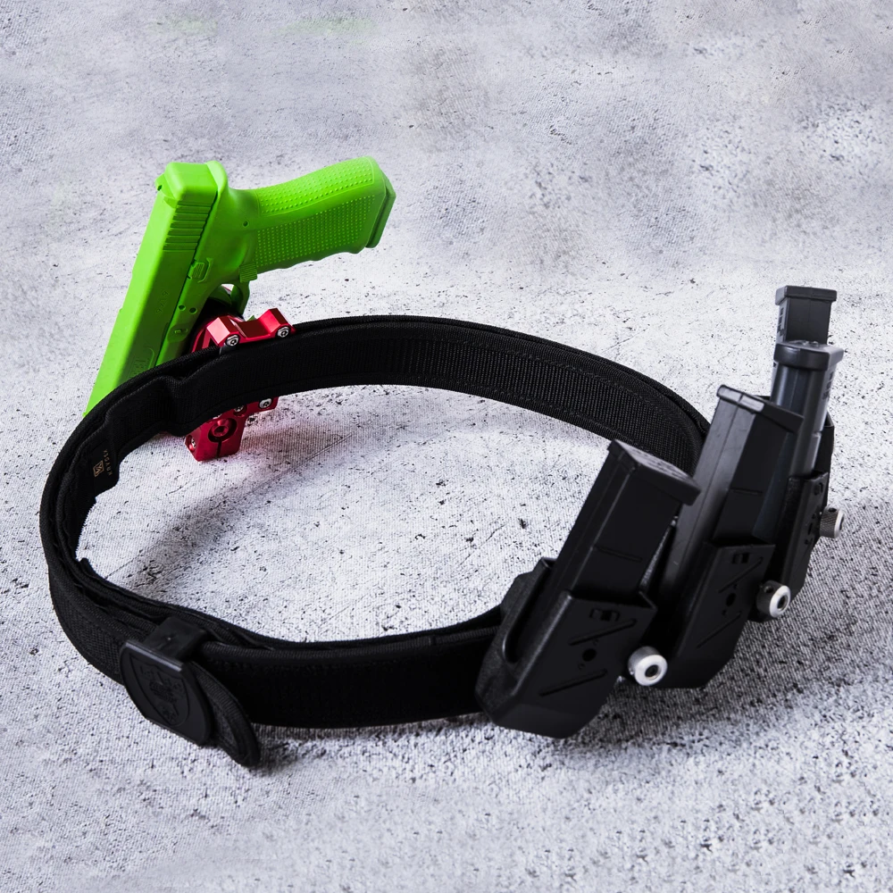 KRYDEX-Cinturón de tiro táctico IPSC para disparar Airsoft USPSA IDPA, accesorios de cinturón de alta velocidad de doble competición interior y exterior - imagen 3