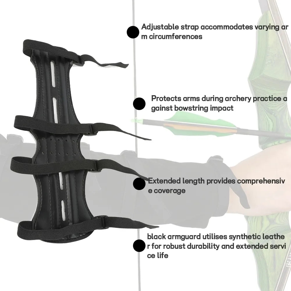 Protector de brazo de tiro con arco para exteriores, cuero sintético, práctica al aire libre, competición, caza, arco compuesto, accesorio de tiro con arco al aire libre - imagen 3