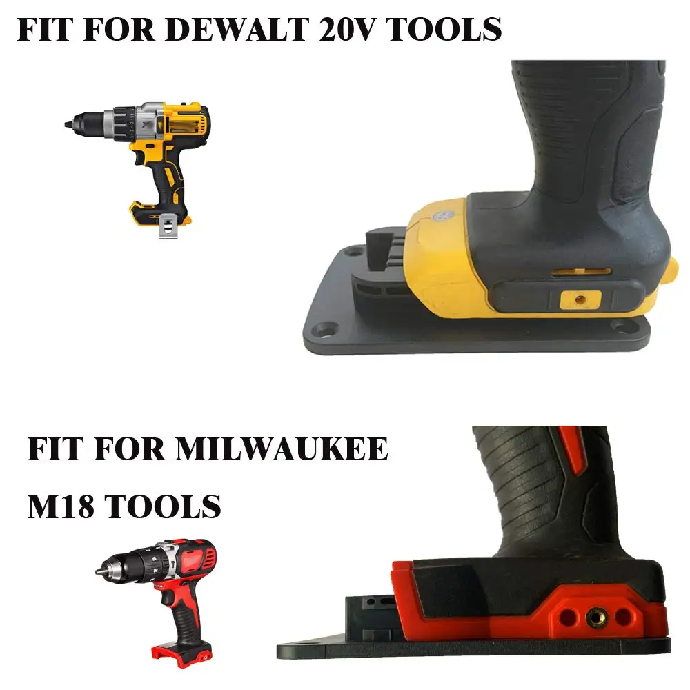 Soporte de herramientas de 3/5 Uds., estante de almacenamiento de montaje en pared para Dewalt 14,4 V/18V/20V para dispositivos de fijación Milwaukee 18V, soporte de herramientas de taladro - imagen 4