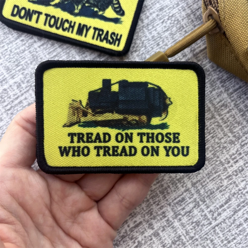 Killdozer-pegatina de gancho y bucle impresa, parches de insignia de moral, mochila táctica, no toque Mi basura - imagen 2