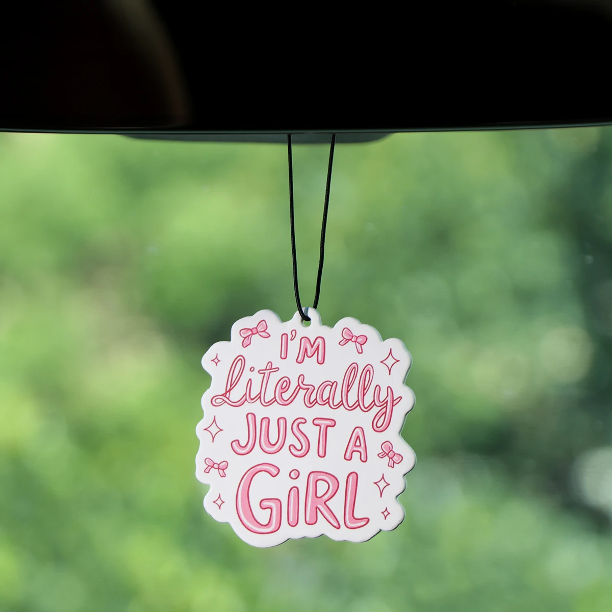 JUST A GIRL-compresas de aromaterapia para coche, colgante de fragancia Interior para coche, ambientador, decoración colgante para espejo retrovisor